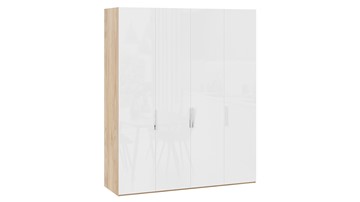 Шкаф для одежды Эмбер СМ-348.07.011 (Яблоня Беллуно/Белый глянец) в Йошкар-Оле