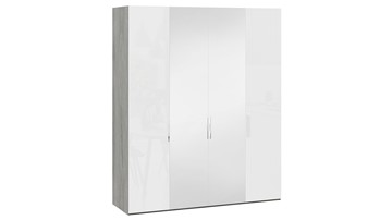 Шкаф для одежды Эмбер СМ-348.07.013 (Дуб Гамильтон/Белый глянец) в Йошкар-Оле