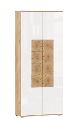 Шкаф двухстворчатый Фиджи с декоративными накладками 659.310, Дуб Золотой/Белый в Йошкар-Оле - изображение