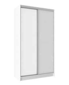 Шкаф 2-х створчатый 1200 Домашний Зеркало/ЛДСП, Белый в Йошкар-Оле