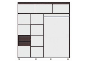 Шкаф 2-х створчатый Комфорт №12 2.0 с фигурными зеркалами, Венге в Йошкар-Оле - предосмотр 1