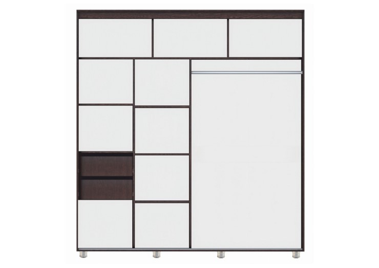 Шкаф 2-х створчатый Комфорт №12 2.0 с фигурными зеркалами, Венге в Йошкар-Оле - изображение 1