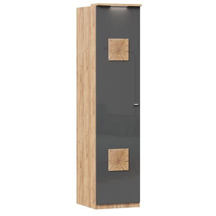 Шкаф одностворчатый с декор. накладками Фиджи 659.222, антрацит в Йошкар-Оле - изображение