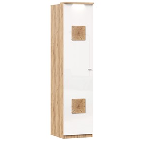 Шкаф одностворчатый с декор. накладками Фиджи 659.225, белый в Йошкар-Оле
