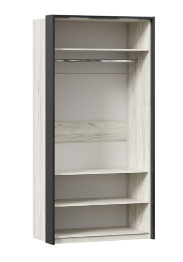 Шкаф двухдверный Техно с паспарту, Дуб крафт белый в Йошкар-Оле - изображение 2