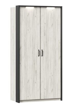 Шкаф двухдверный Техно с паспарту, Дуб крафт белый в Йошкар-Оле - изображение