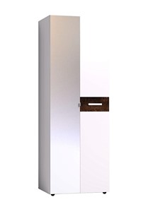 Шкаф для одежды Норвуд 54 фасад зеркало + стандарт, Белый-Орех шоколадный в Йошкар-Оле - предосмотр