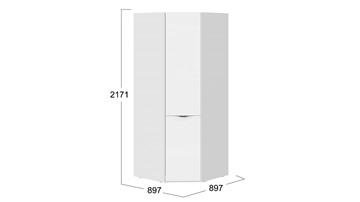 Шкаф угловой со стеклянной дверью Глосс СМ-319.07.311 (Белый глянец/Стекло) в Йошкар-Оле - предосмотр 1