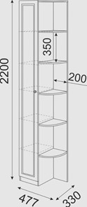 Угловой шкаф-стеллаж Беатрис М13 левый (Орех Гепланкт) в Йошкар-Оле - предосмотр 3