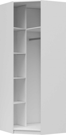 Распашной шкаф угловой Вива с зеркалом, Белый глянец / Платина в Йошкар-Оле - изображение 1
