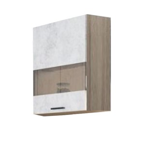 Кухонный шкаф со стеклом Модус, Ш500с/720, цемент светлый в Йошкар-Оле - предосмотр