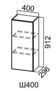 Кухонный навесной шкаф Модус, Ш400/912, цемент светлый в Йошкар-Оле