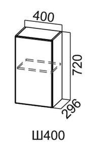 Настенный шкаф Модус, Ш400/720, галифакс в Йошкар-Оле - предосмотр