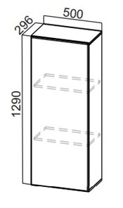 Кухонный пенал-надстройка Стайл, ПН500(720/296), МДФ в Йошкар-Оле