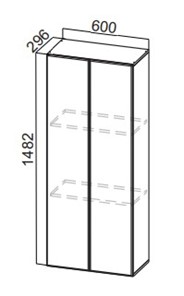 Шкаф-надстройка Стайл, ПН600(912/296), МДФ в Йошкар-Оле