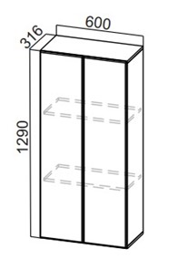 Шкаф-надстройка Стайл, ПН600(720/316), МДФ в Йошкар-Оле
