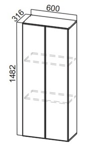 Шкаф-надстройка Стайл, ПН600(912/316), МДФ в Йошкар-Оле
