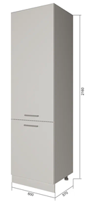 Кухонный шкаф-пенал П7 1, Серый/Белый в Йошкар-Оле