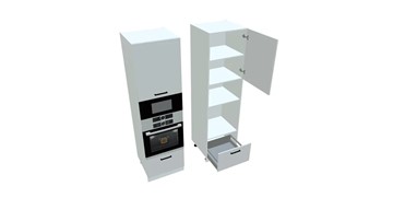 Кухонный шкаф-пенал П7 3, Белое гладкое Ламарти/Белый в Йошкар-Оле
