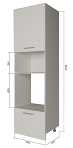 Кухонный шкаф-пенал П7 3, Мокко/Белый в Йошкар-Оле