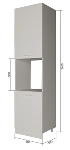 Кухонный шкаф-пенал П9 2, Сатин/Белый в Йошкар-Оле