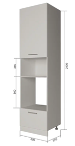 Кухонный шкаф-пенал П9 3, Серый/Антрацит в Йошкар-Оле