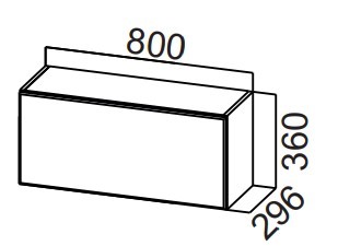 Кухонный навесной шкаф Стайл, ШГ800/360 горизонтальный, МДФ в Йошкар-Оле
