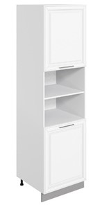 Кухонный шкаф-пенал Мишель L600 H2141 (2 дв. гл.) эмаль (белый/белый) в Йошкар-Оле