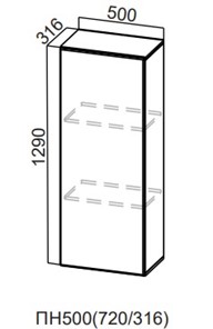 Настенный шкаф-пенал Модерн New, ПН500(720/316), МДФ в Йошкар-Оле