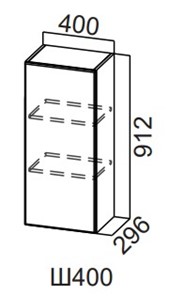 Распашной кухонный шкаф Модерн New, Ш400/912, МДФ в Йошкар-Оле - предосмотр