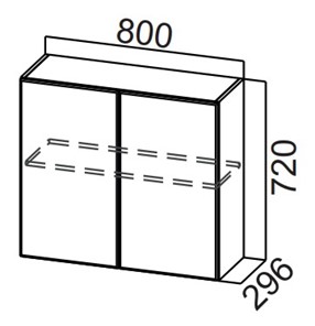 Шкаф навесной на кухню Стайл, Ш800/720, МДФ в Йошкар-Оле
