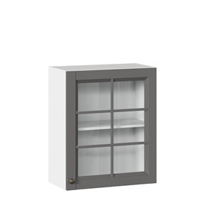 Шкаф навесной Амели-3 600 со стеклом ЛД 299.350.000.030, Белый/Оникс серый в Йошкар-Оле