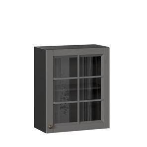 Шкаф на кухню Амели-3 600 со стеклом ЛД 299.350.000.032, Черный/Оникс серый в Йошкар-Оле