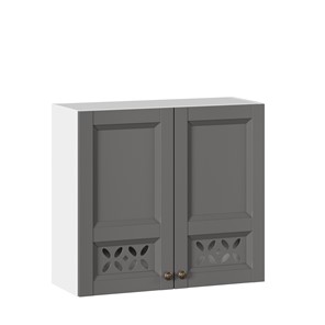Кухонный навесной шкаф Амели-3 800 ЛД 299.360.000.033, Белый/Оникс серый в Йошкар-Оле