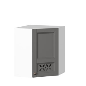 Кухонный навесной шкаф Амели-3 угловой 600 ЛД 299.610.000.055, Белый/Оникс серый в Йошкар-Оле