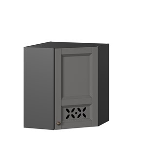Настенный шкаф Амели-3 угловой 600 ЛД 299.610.000.056, Черный/Оникс серый в Йошкар-Оле