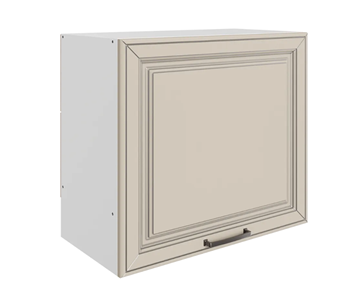 Навесной кухонный шкаф Атланта L600 Н566 (1 дв. гл.) эмаль (белый/сливки патина платина) в Йошкар-Оле