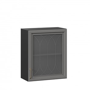 Шкаф настенный Джелатто 600 со стеклом ЛД 241.350.000.147, Черный/Оникс серый в Йошкар-Оле