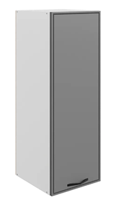 Шкаф настенный Монако L400 Н900 (1 дв. гл.), белый/графит матовый в Йошкар-Оле