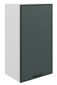 Шкаф настенный Монако L450 Н900 (1 дв. гл.), белый/грин матовый в Йошкар-Оле