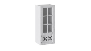 Навесной шкаф Прованс (Белый глянец/Санторини светлый) cо стеклом правый В_96-40_1ДРДс(R) в Йошкар-Оле