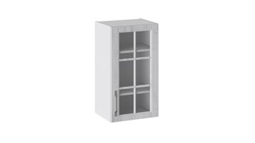 Кухонный шкаф Прованс (Белый глянец/Санторини светлый) со стеклом В_72-40_1ДРс в Йошкар-Оле