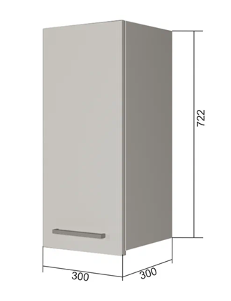 Шкаф навесной В7 30, Сатин/Белый в Йошкар-Оле - изображение