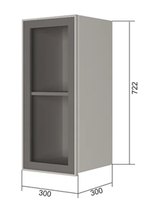 Кухонный шкаф В7 30, Стекло/Антрацит в Йошкар-Оле