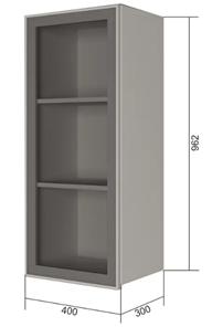 Навесной кухонный шкаф В9 40, Стекло/Антрацит в Йошкар-Оле