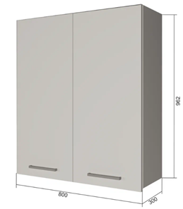 Кухонный шкаф В9 80, МДФ Меренга/Антрацит в Йошкар-Оле