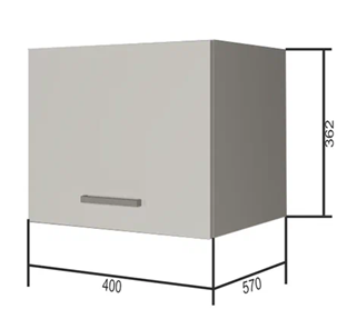 Кухонный шкаф ВГ40Г, Белое гладкое Ламарти/Антрацит в Йошкар-Оле