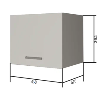 Кухонный шкаф ВГ45Г, Белое гладкое Ламарти/Антрацит в Йошкар-Оле