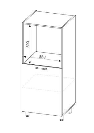 Шкаф-пенал под технику Модерн А43 МДФ глянец, металлик, премиум в Йошкар-Оле - изображение