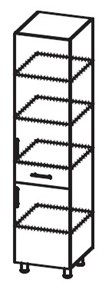 Шкаф-пенал с ящиком Модерн А40 МДФ глянец, металлик, премиум в Йошкар-Оле
